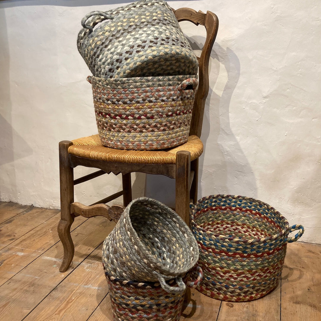 Braided jute storage baskets to buy at Source for the Goose, Devon