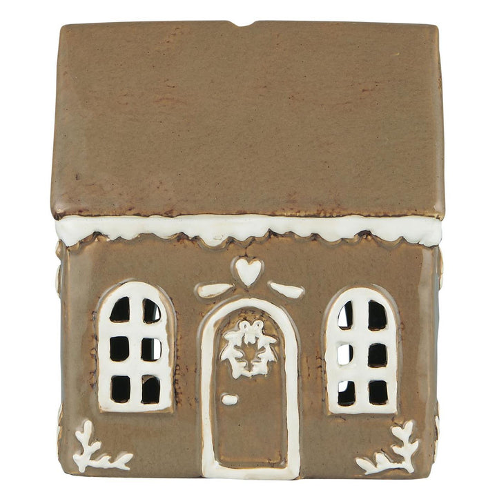 Small Rustic Gingerbread House Tea Light Holder