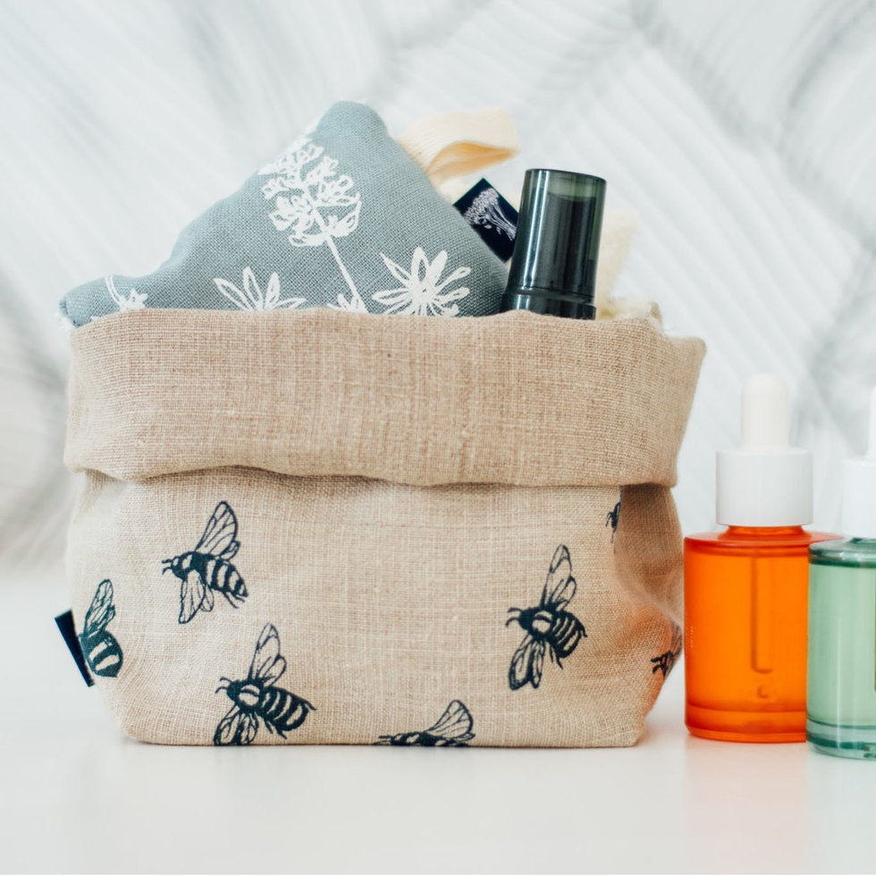 Bee Fabric Storage Pot by Helen Round for sale at Source for the Goose