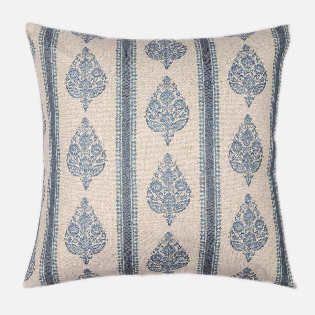 Linen and Blue Paparati Cushion for sale at Source for the Goose, Devon