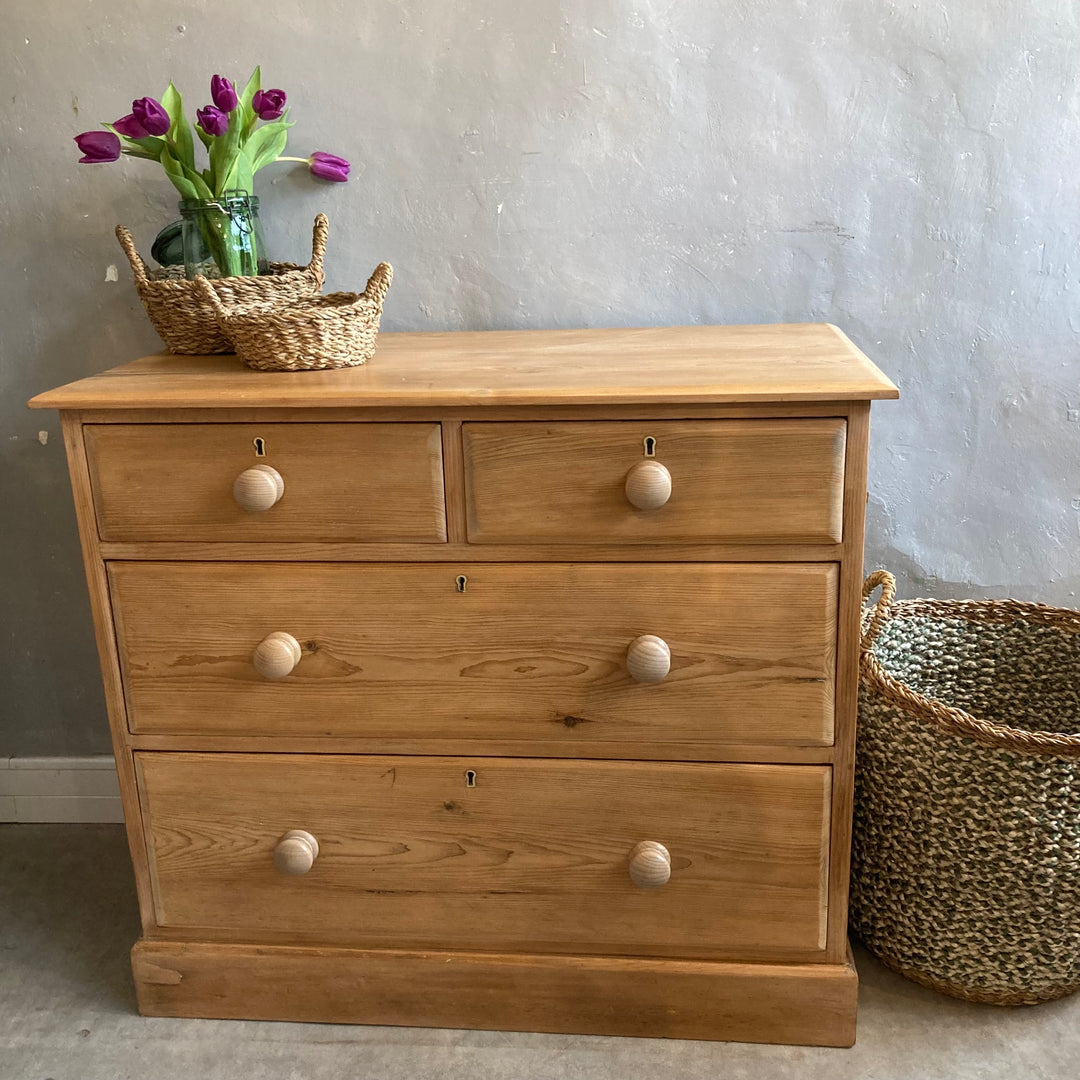 Small Antique Pine Chest of Drawers for sale at Source for the Goose, Devon