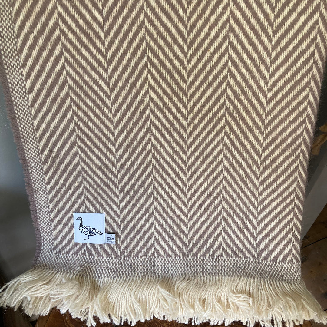large throw made from recycled wool for sale at Source for the Goose 