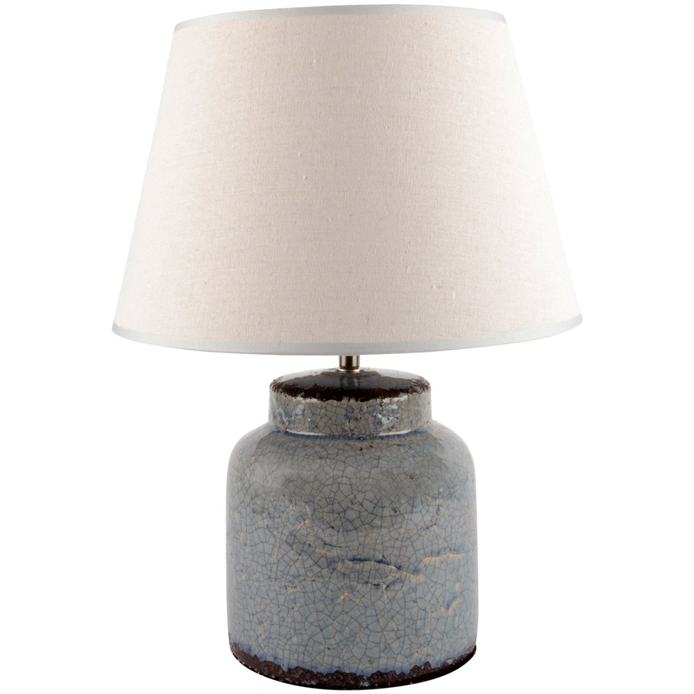 Blue Crackle Glaze Stoneware Table Lamp for sale at Source for the Goose 