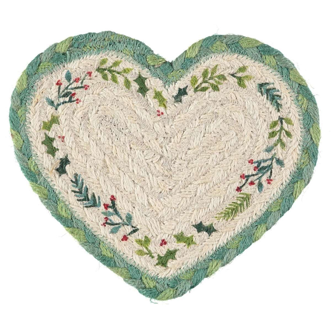 heart shaped christmas jute coaster for sale at Source for the Goose, Devon, UK