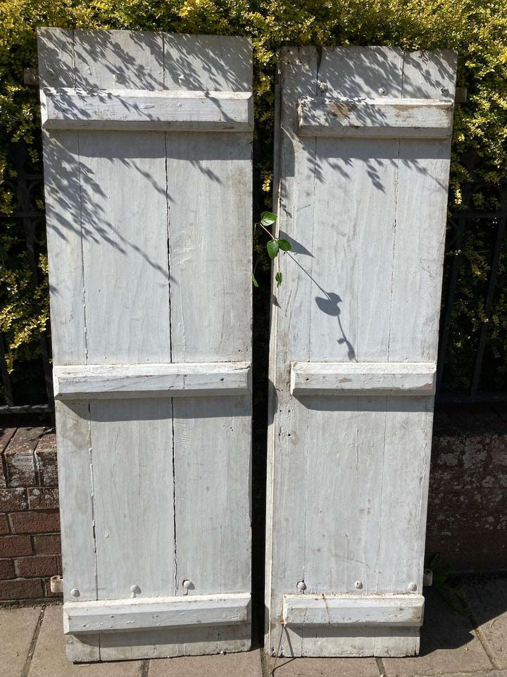 Rustic wooden french vintage shutters for sale at Source for the Goose, South Molton, Devon, UK