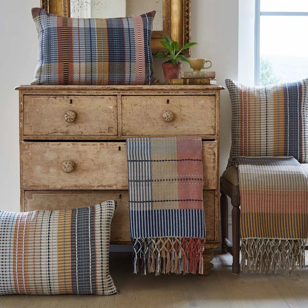 Madras Check Throws and Cushions by Weaver Green to buy at Source for the Goose, Devon