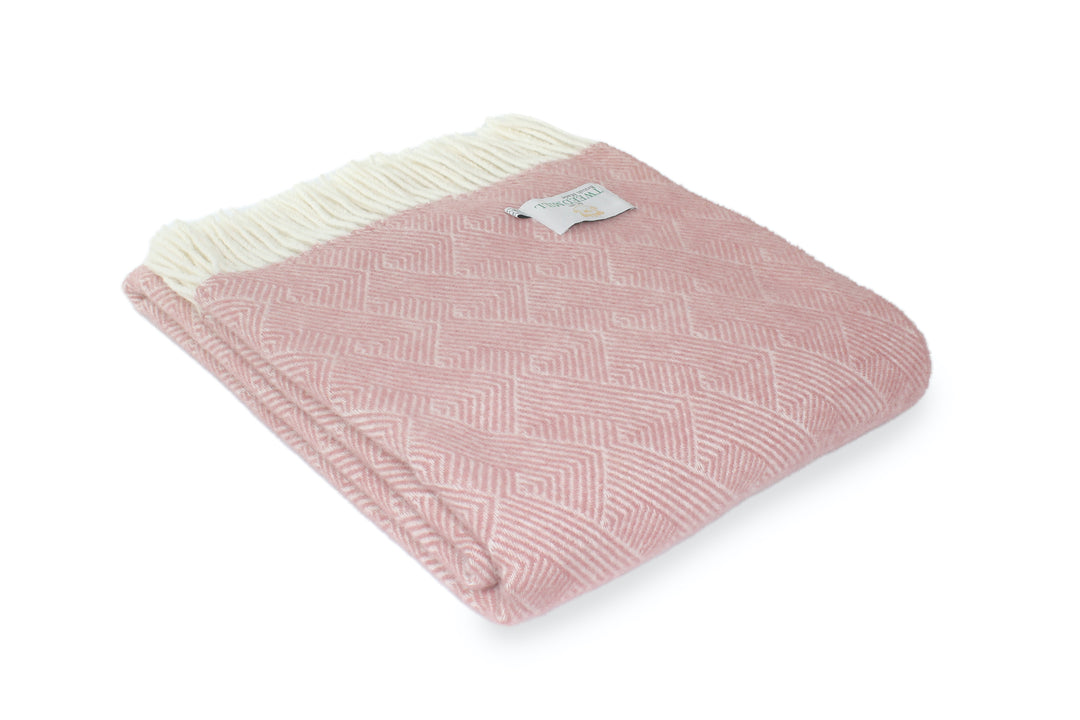 Tweedmill Smokey Rose delamere wool blanket