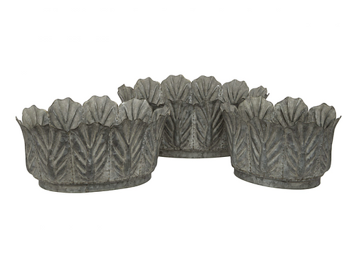 Zinc Foliate Planters 