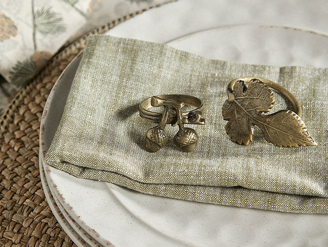 Set of Two Acorn Napkin Rings