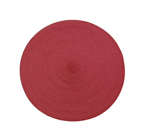 Red Circular Ribbed Placemat by waltons of yorkshire
