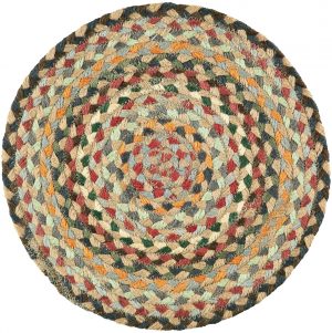 Set of Six Misty Blue Round Jute Placemats by the Braided Rug Compay at Source for the Goose, Devon
