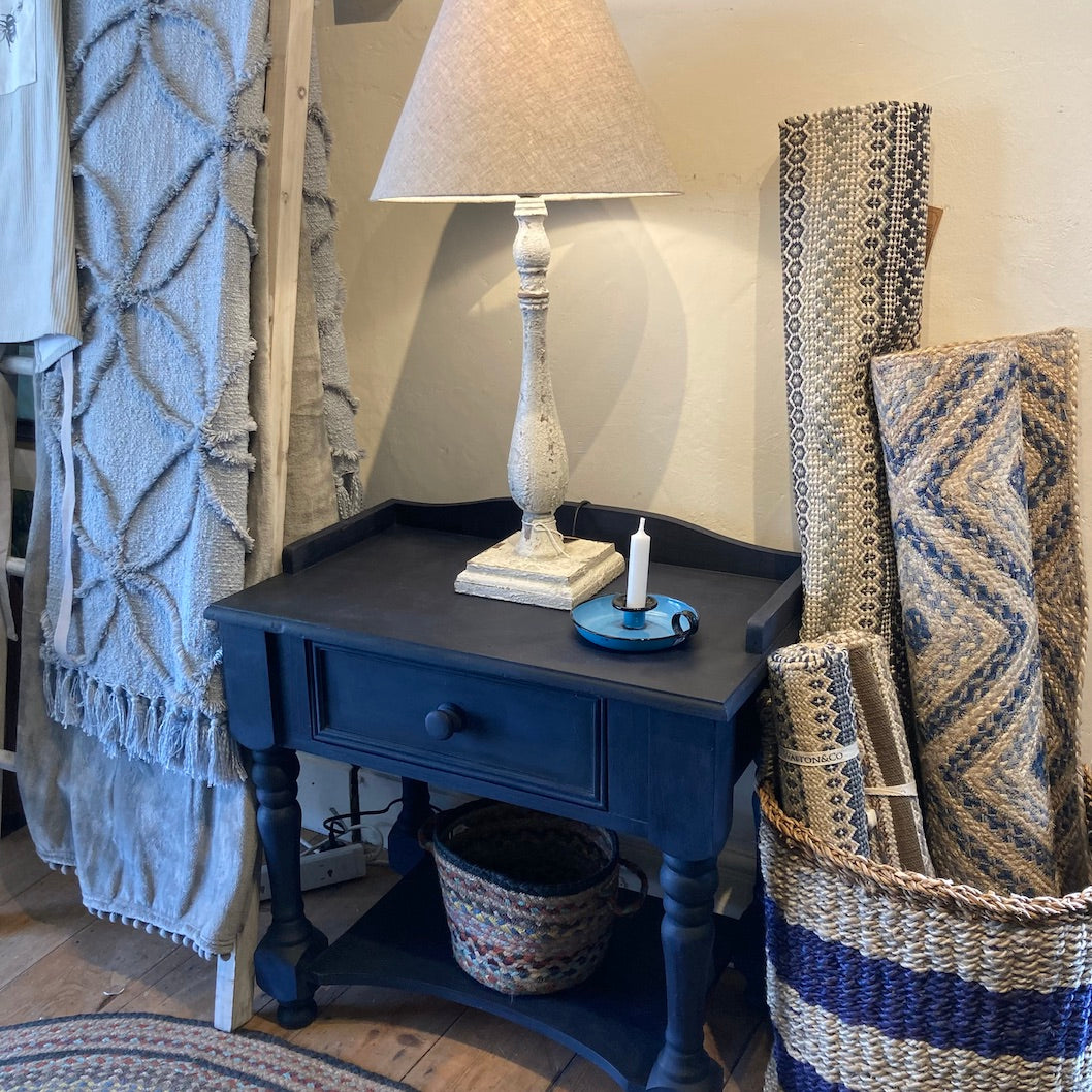 Table painted with Navy Chalk Paint