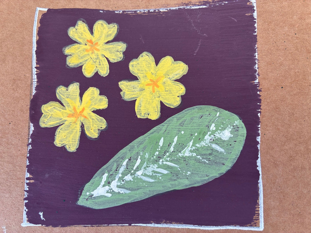 a practice piece using Annie Sloan Chalk Paint and skills in painting wild flowers