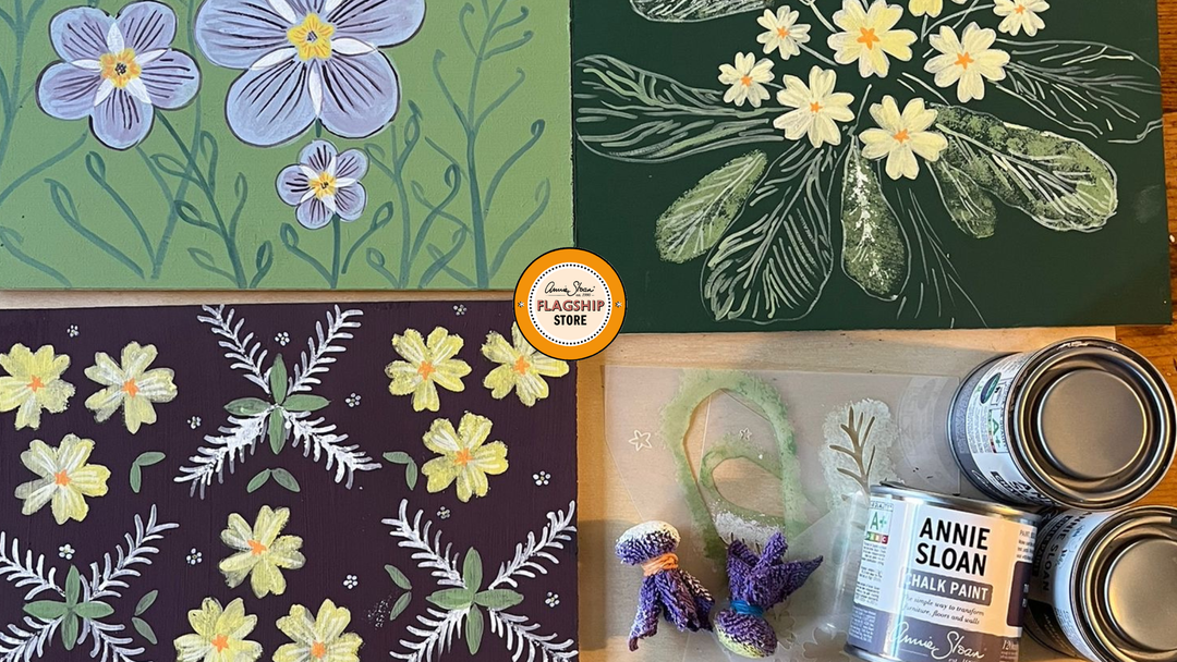 Botanical Chalk Paint workshop boards at Source for the Goose, Devon