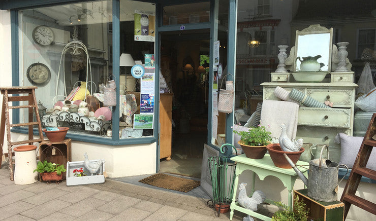 Source for the Goose interiors shop in North Devon, shop window display