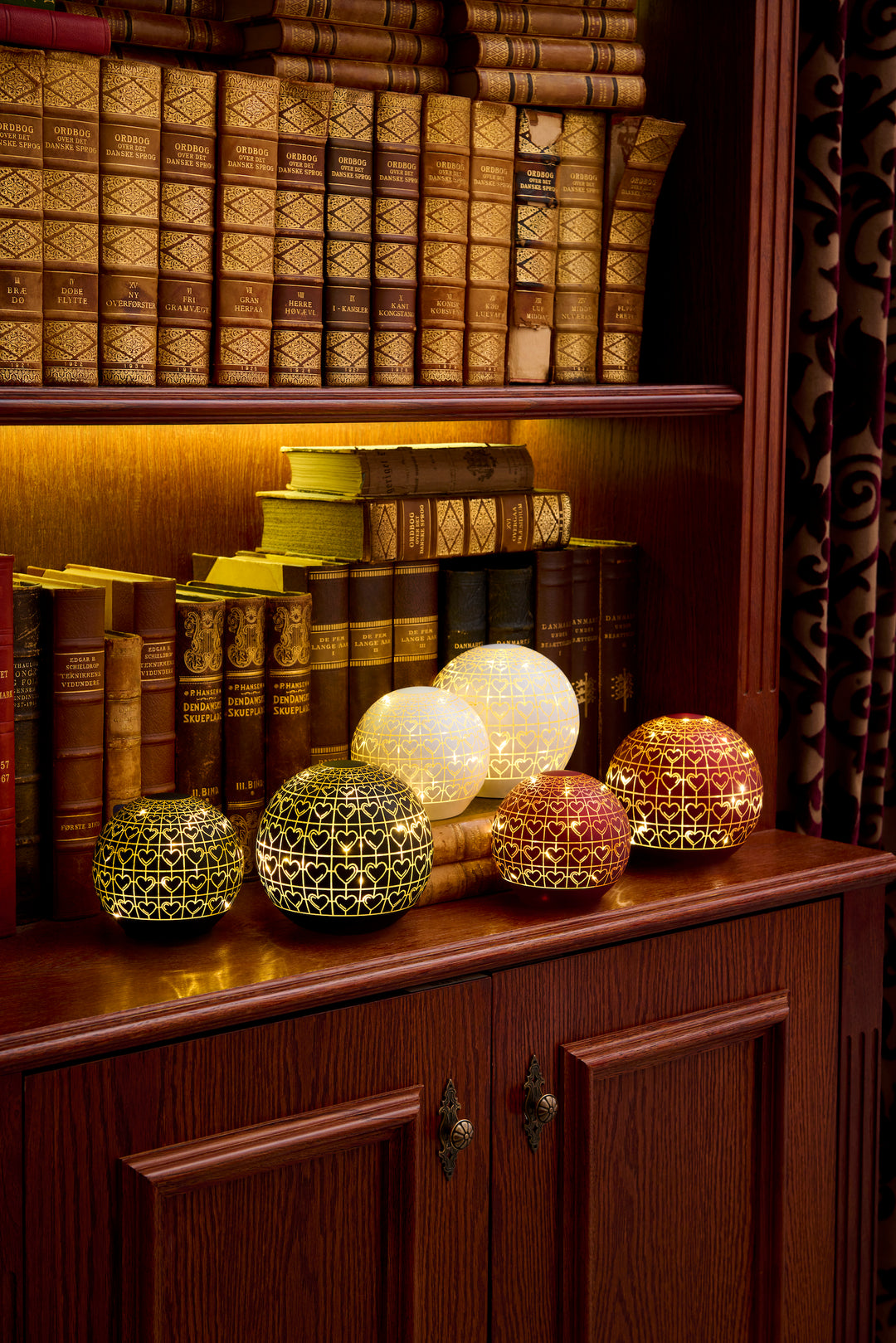 selection of glass ball lights by Sirius