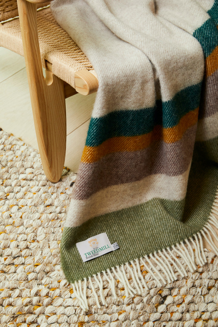 rustic toned Tweedmill Alaska Earthy Wool Blanket