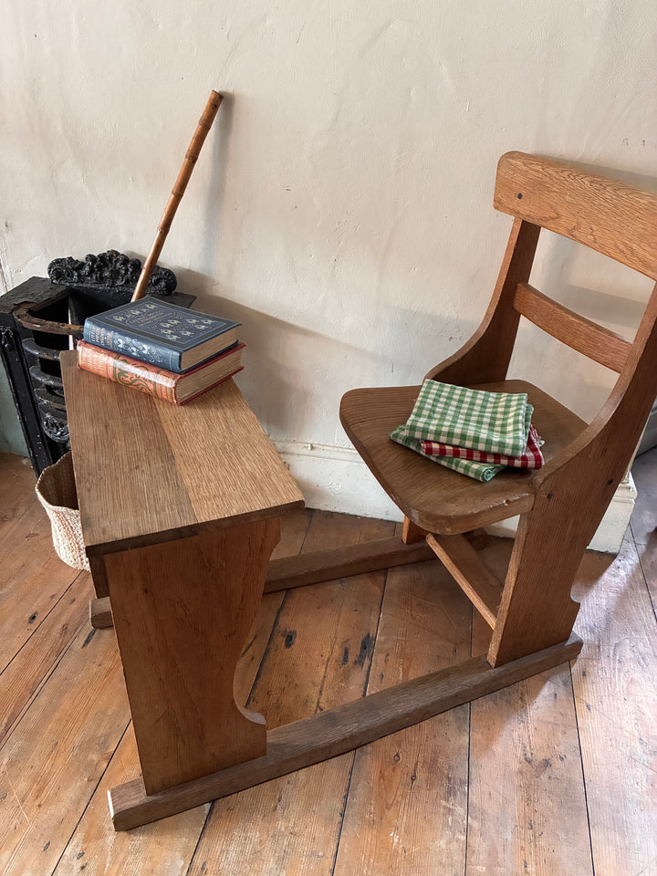 Antique Victorian School Desk and Seat