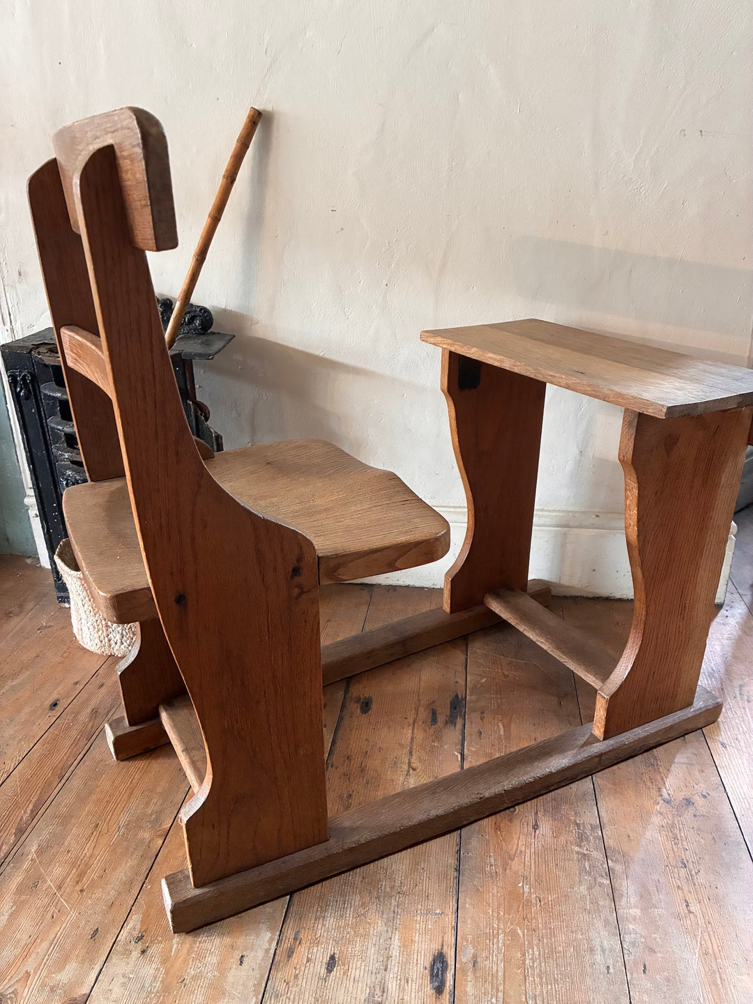 Antique Victorian School Desk and Seat