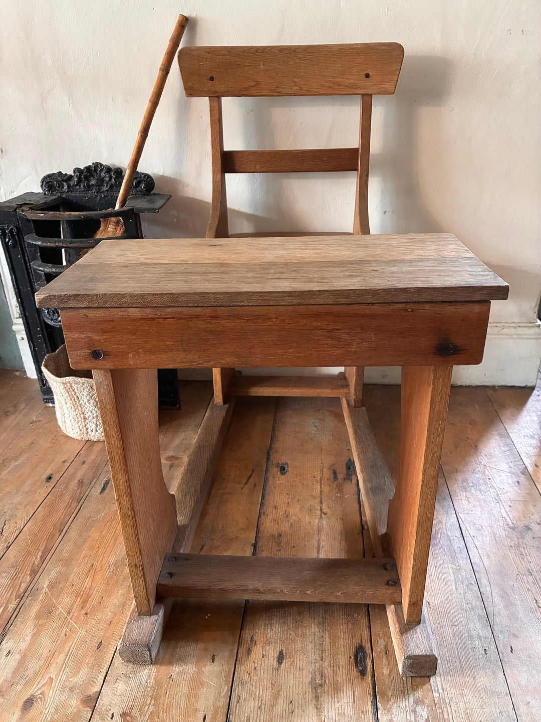 Antique Victorian School Desk and Seat