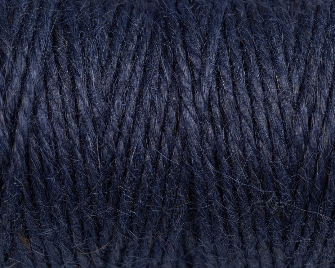 Nutscene Jute Twine on Hanging Recycled Lancashire Mill Bobbin close-up of navy twine