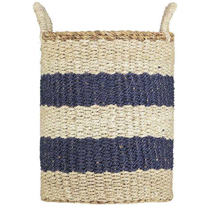 Blue Stripe Laundry Basket by The Braided Rug Company for sale at Source for the Goose, Devon
