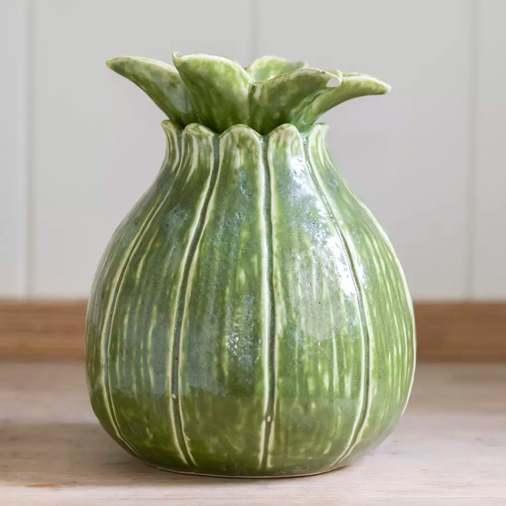 Charming Green Candle Holder and Vase Duo from Source for the Goose Devon, versatile home decor piece.