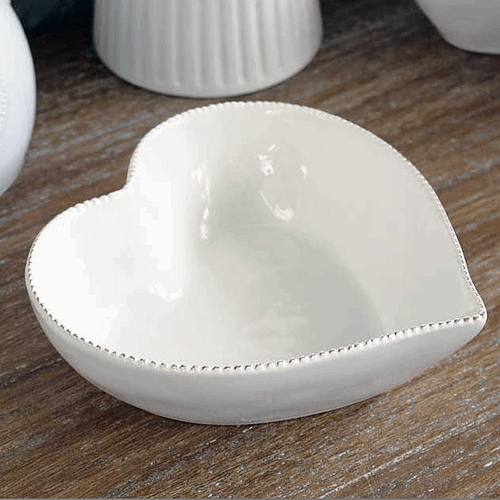 Biggie Best Ceramic Antique White Heart Bowl