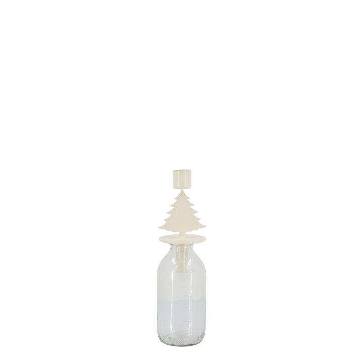 Christmas Tree Design Bottle Candle Holder by Source for the Goose, Devon, perfect for festive tabletop decor.