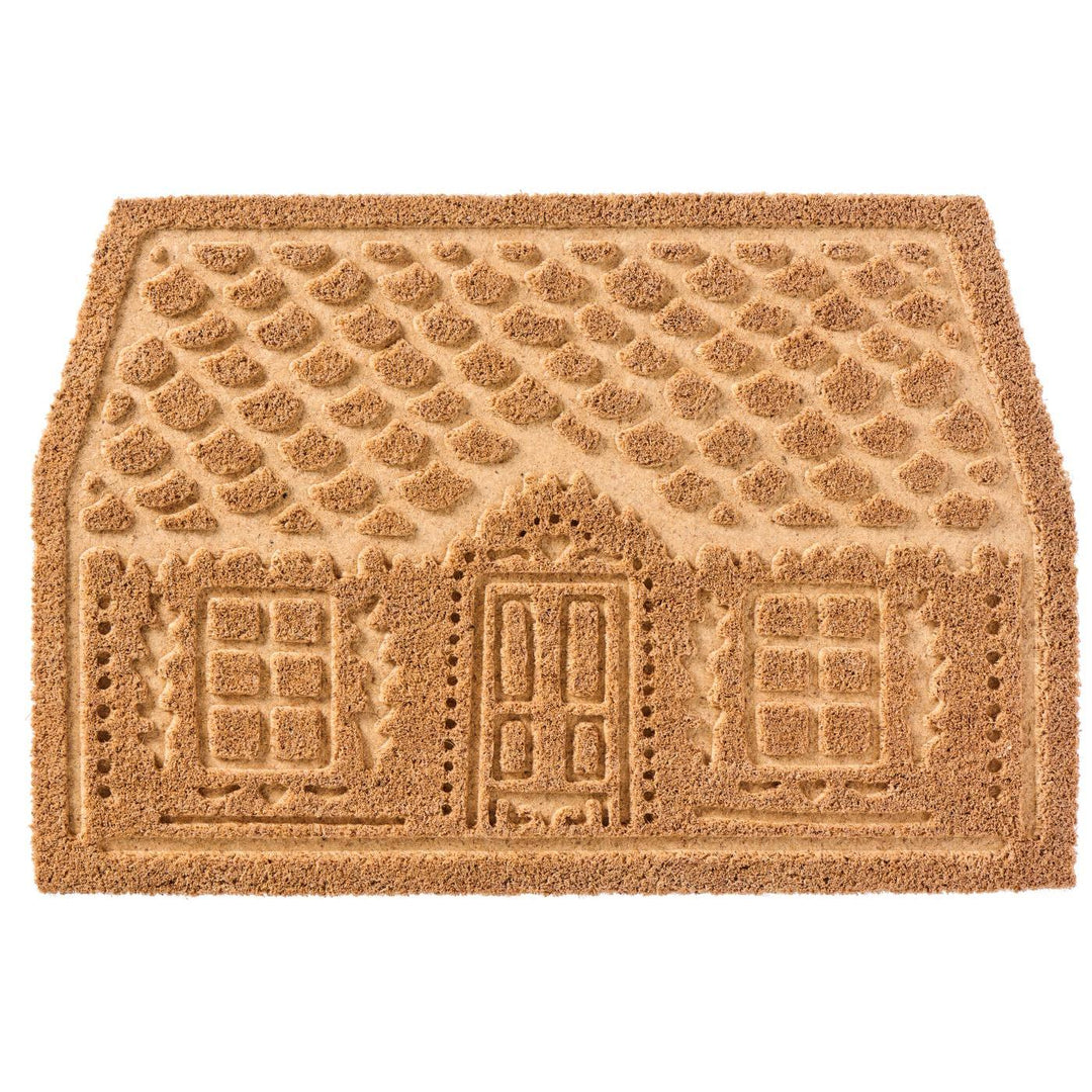 Cosy Cottage Design Jute Doormat with a charming house motif for rustic home entrances, by Source for the Goose Devon.