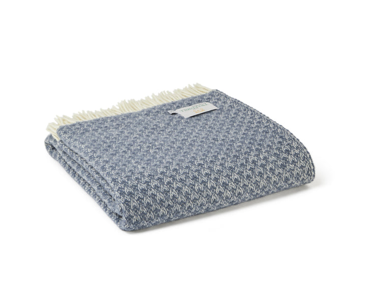 Tweedmill Diamond Blue Slate Pure New Wool Blanket for sale at Source
