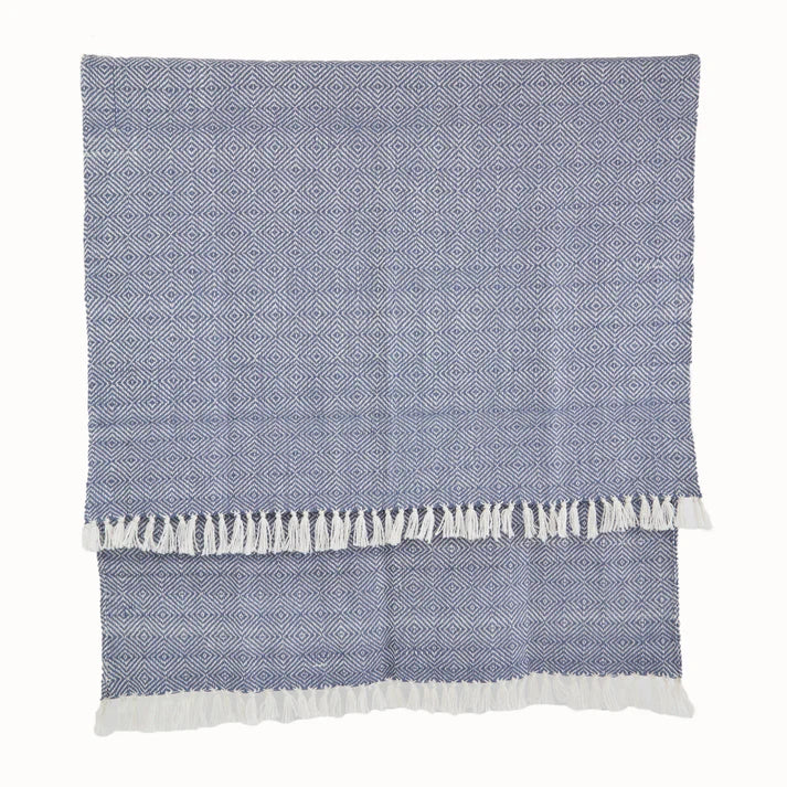 Weaver Green Diamond Design Blanket in Navy Blue