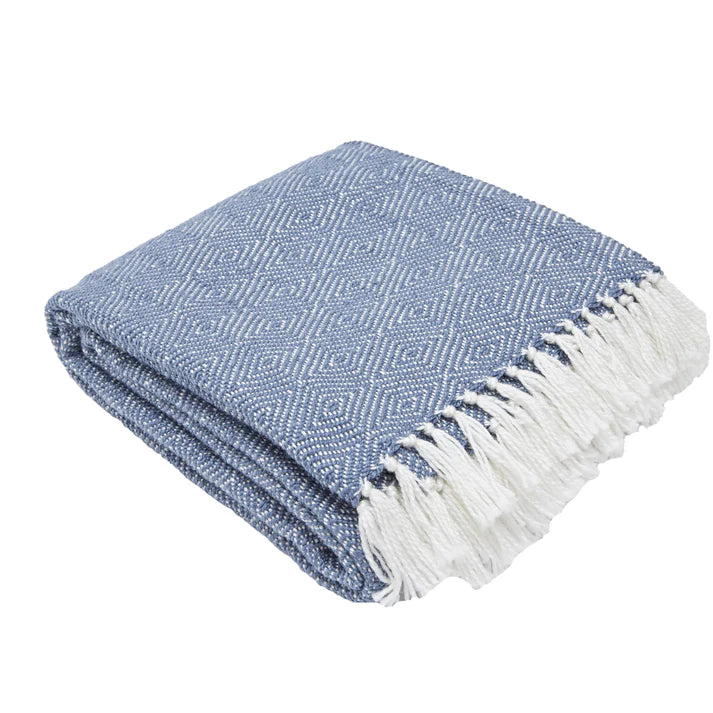 Weaver Green Diamond Design Blanket in Navy Blue