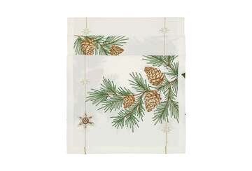 Embroidered Larch Table Runner for sale at Source for the Goose 