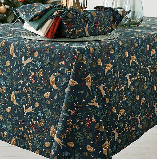 Enchanted Forest Design Tablecloth to buy at Source for the Goose, interiors