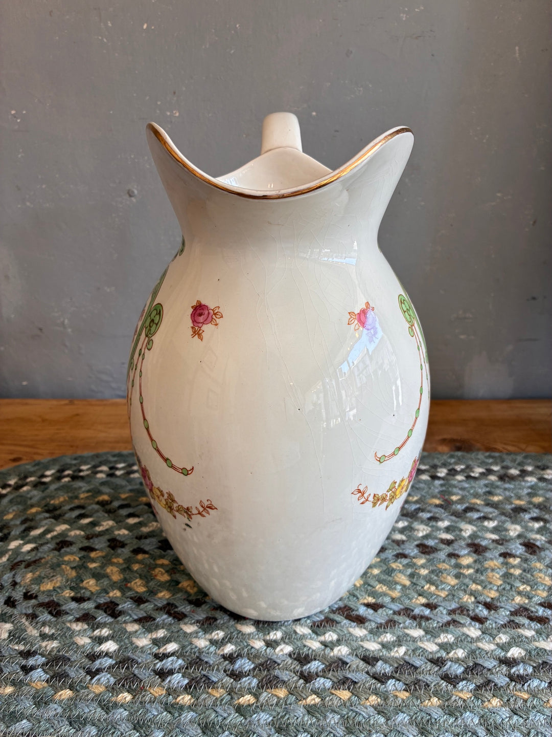 Pretty Floral Victorian Water Jug - Fielding's Devonware showcasing vintage elegance and floral design.