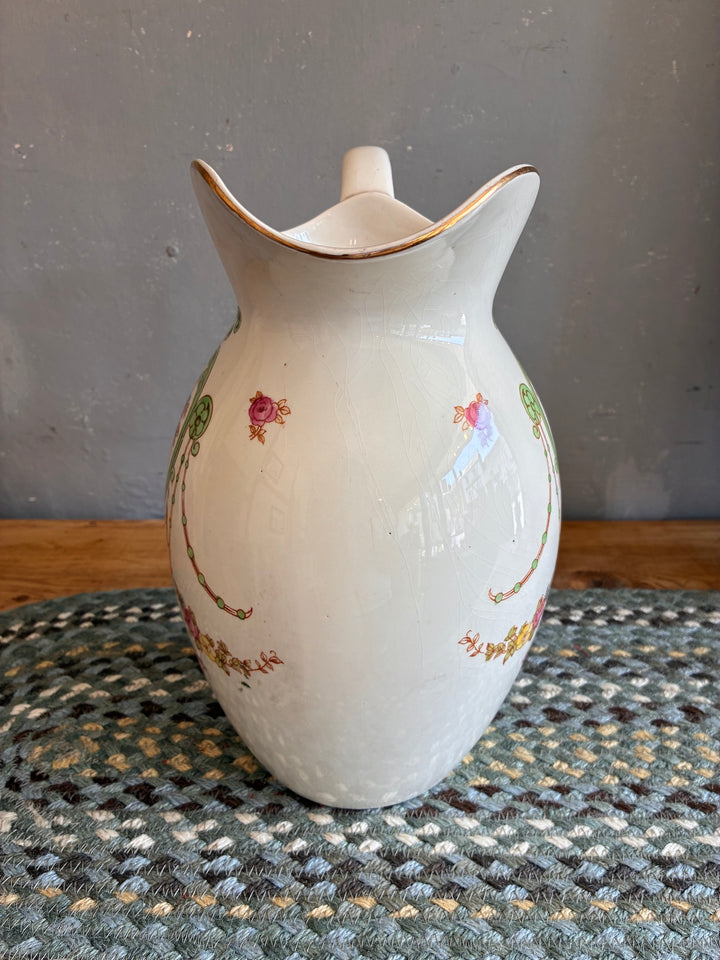 Pretty Floral Victorian Water Jug - Fielding's Devonware showcasing vintage elegance and floral design.