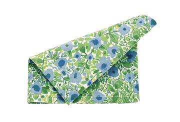 Set of Four Blue and Green Floral Napkins for sale at Source for the Goose, Devon