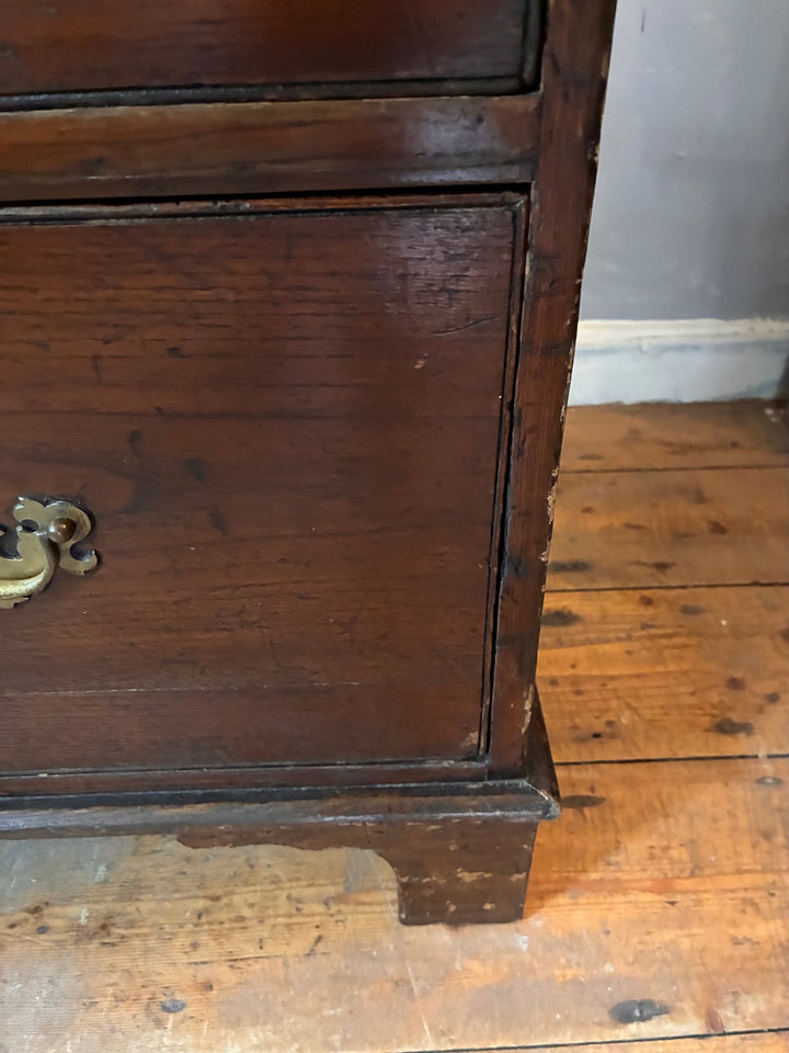 Antique Oak Chest of Drawers - Georgian close-up showing rustic detail and warm patina from Source for the Goose, Devon.