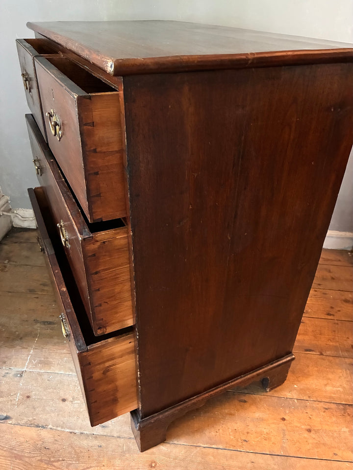 Antique Oak Chest of Drawers - Georgian showcasing drawers, rich dark oak finish, rustic charm, Source for the Goose Devon.