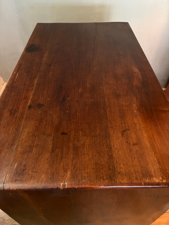 Top view of Antique Oak Chest of Drawers - Georgian showcasing rich wood grain and aged patina.