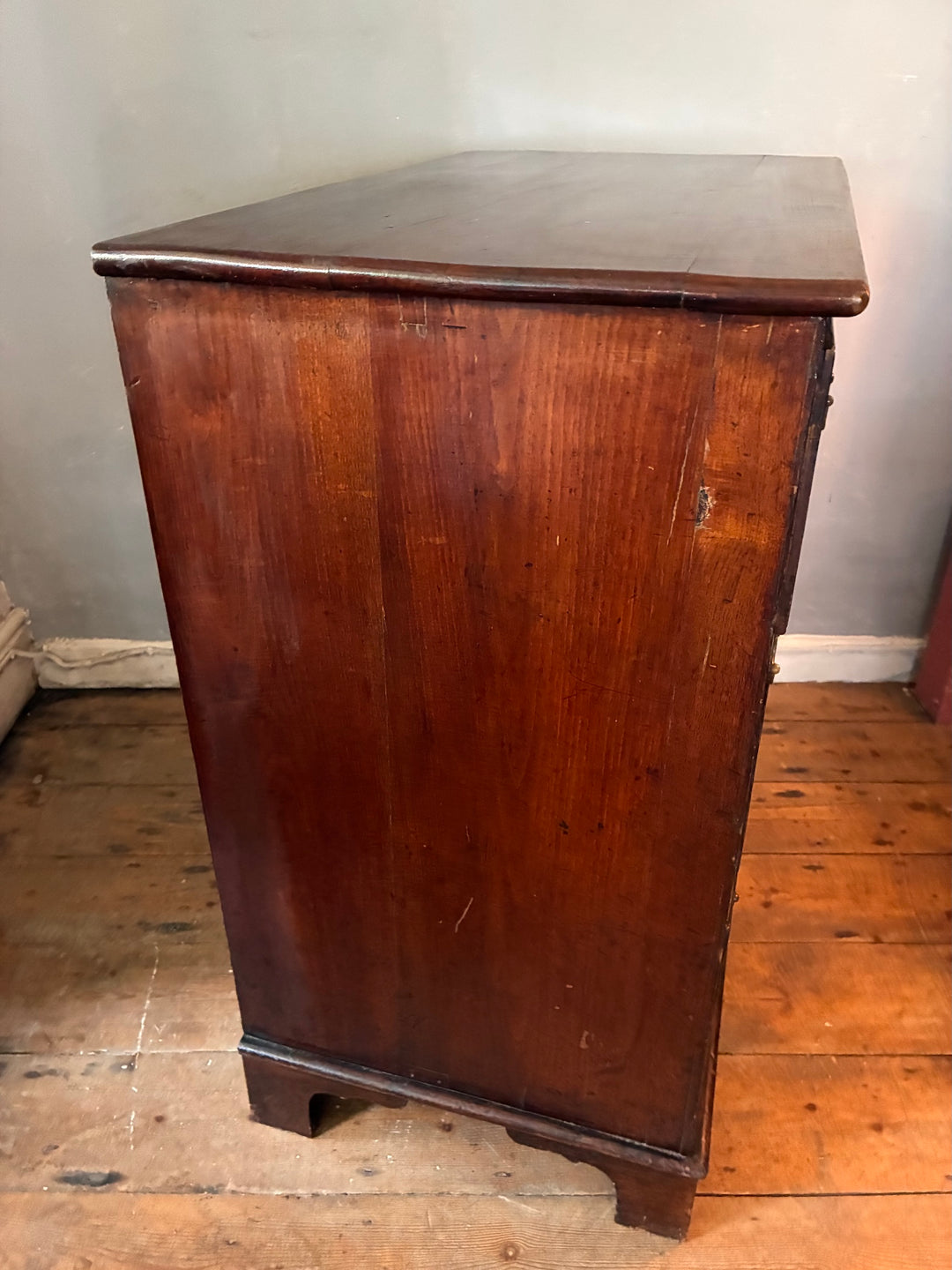 Antique Oak Chest of Drawers - Georgian, showcasing rich dark oak finish and rustic charm, perfect for country decor.