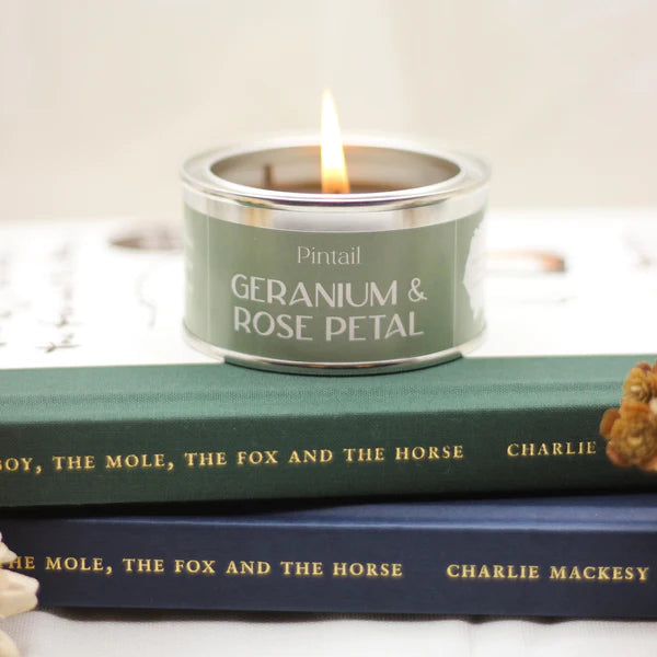 Geranium & Rose Petal Paint Pot Candle by Pintail for sale at Source for the Goose 