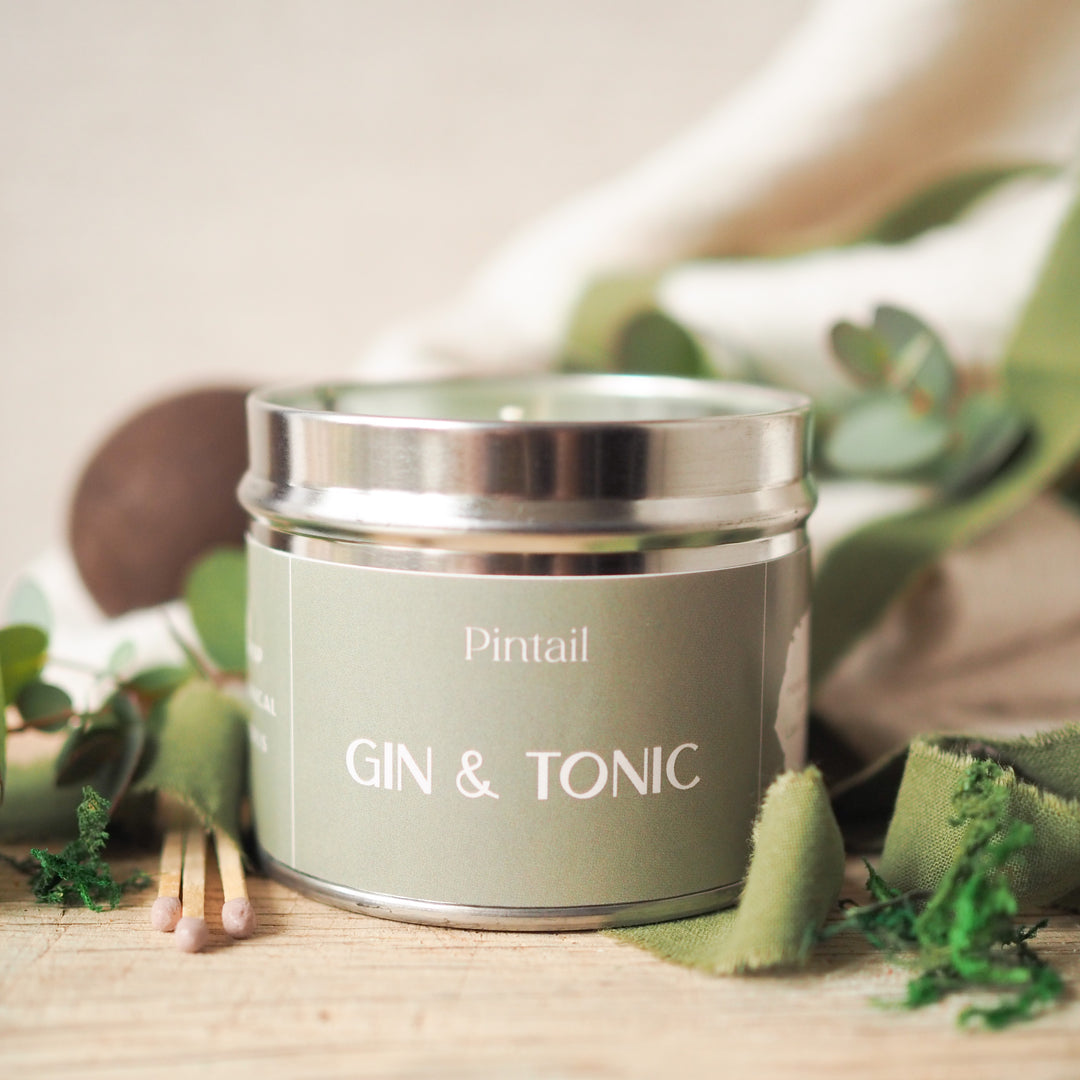 Gin and Tonic Single Wick Pintail Candle for sale at Source for the Goose 