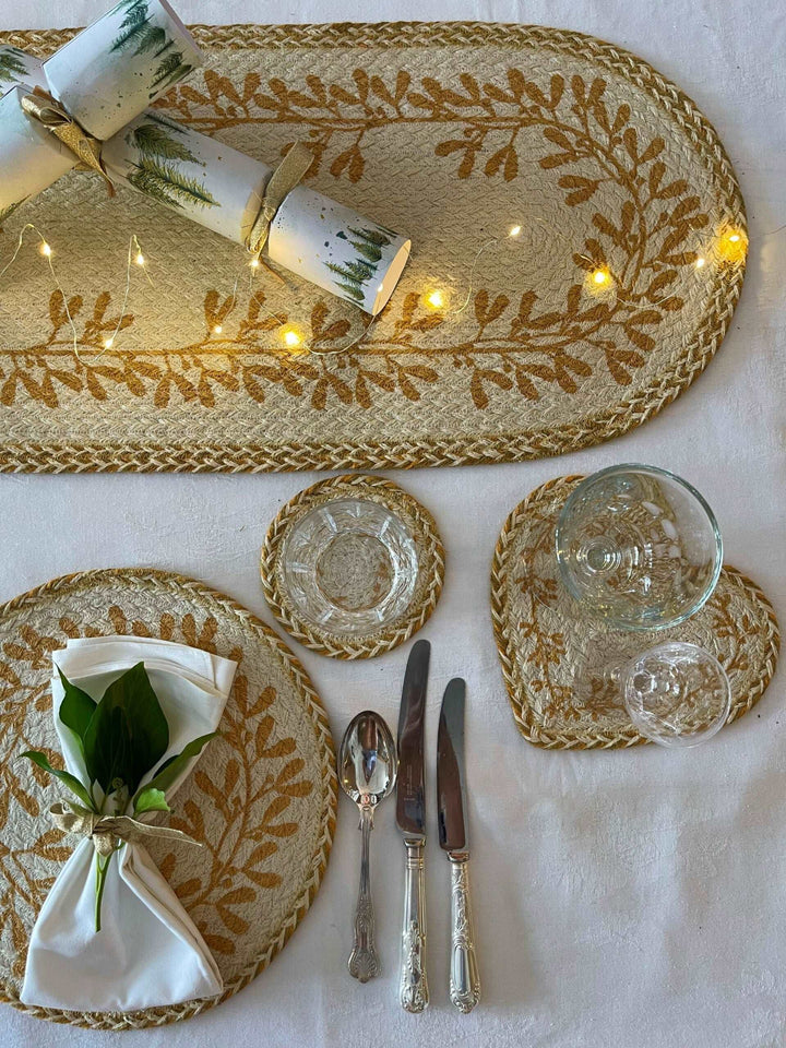 Golden Mistletoe Jute collection by The Braided Rug Company