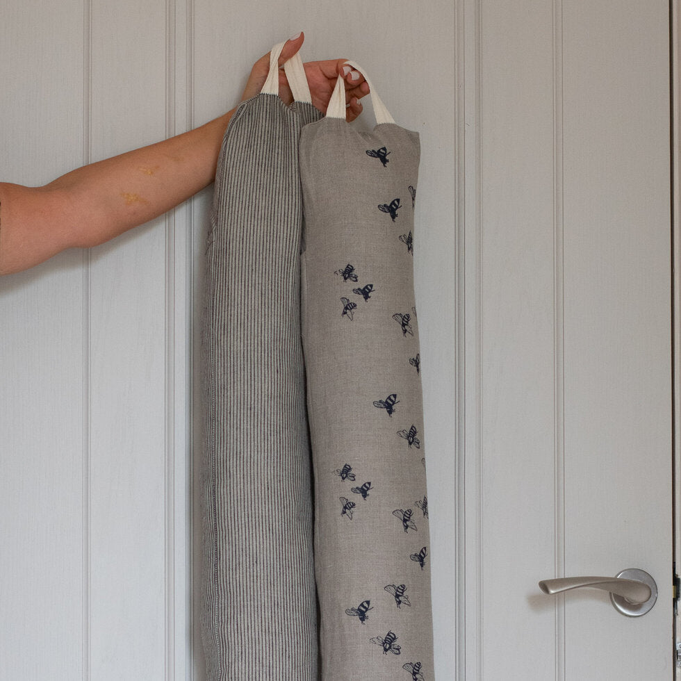 eco conscious linen fabric draught excluder