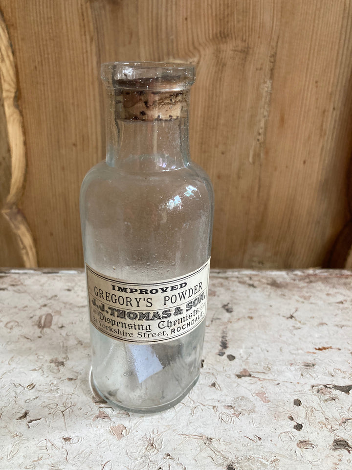 Gregory's Powder vintage apothecary bottle