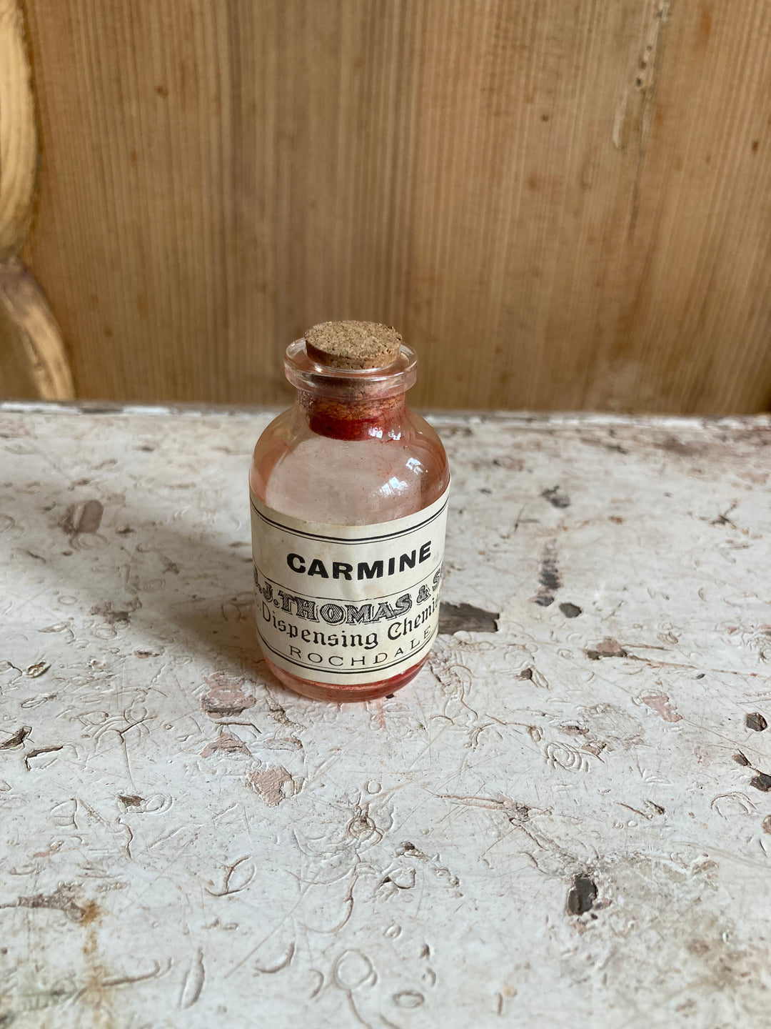Vintage Dispensing Chemist Carmine Bottle