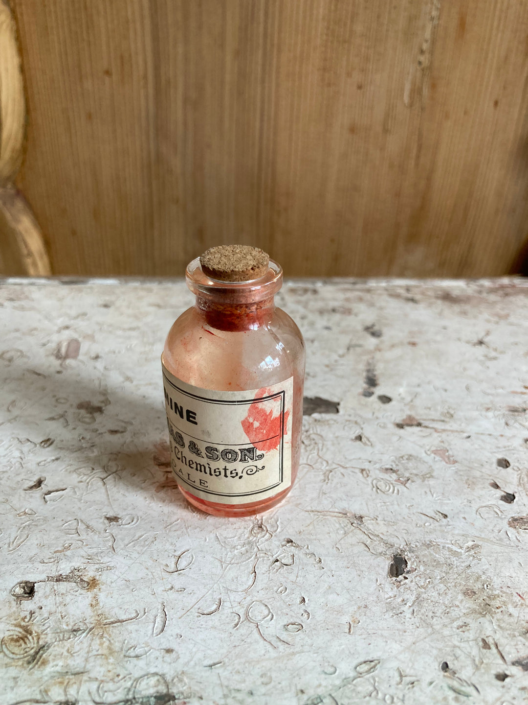 Vintage Dispensing Chemist Carmine Bottle