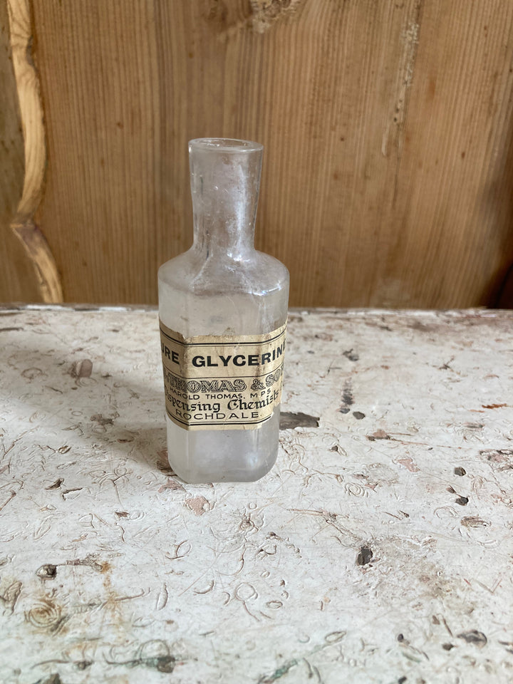 Pure Glycerine Vintage Dispensing Chemist Bottle